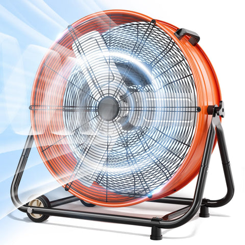 Nordic Hygge 30 in. 14000 CFM Heavy-Duty 3-Speed Industrial Drum Fan, Orange