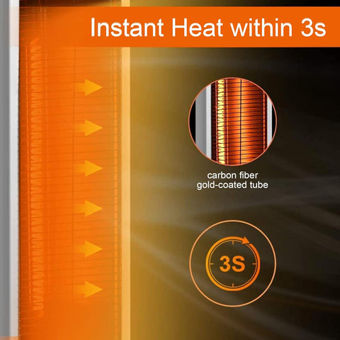 Airo Comfort Electric Patio Heater for Outdoor Use, Infrared Heater w/Remote