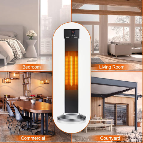 Airo Comfort Electric Patio Heater for Outdoor Use, Infrared Heater w/Remote