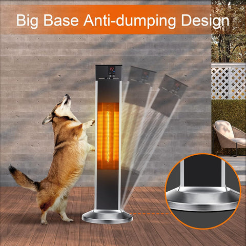 Airo Comfort Electric Patio Heater for Outdoor Use, Infrared Heater w/Remote