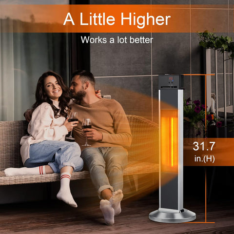 Airo Comfort Electric Patio Heater for Outdoor Use, Infrared Heater w/Remote