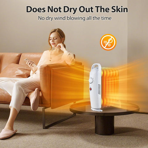Airo Comfort Oil Filled Heater, 700W Portable Radiant Space Heater with Adjustable Thermostat