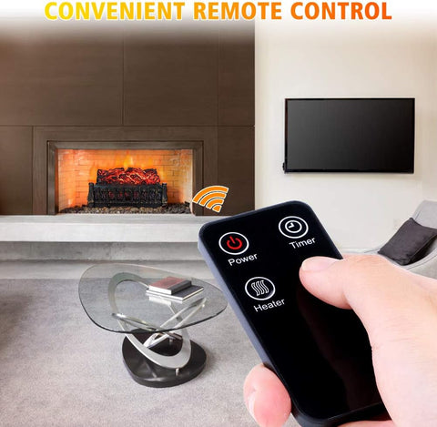 Airo Comfort Electric Fireplace Log Heater, 21 Inch Fireplace Insert w/Remote Control