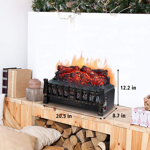 Airo Comfort Electric Fireplace Log Heater, 21 Inch Fireplace Insert w/Remote Control