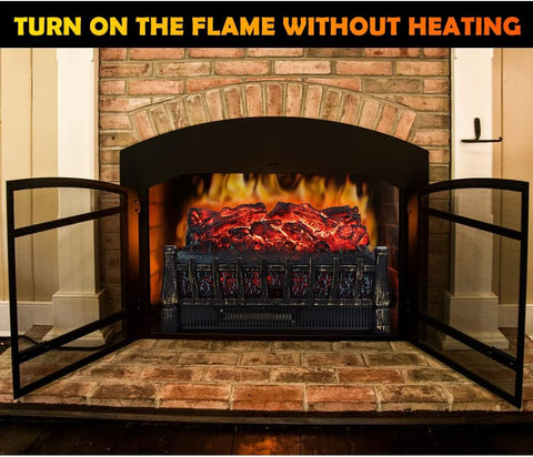 Airo Comfort Electric Fireplace Log Heater, 21 Inch Fireplace Insert w/Remote Control