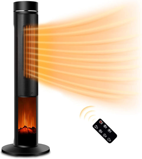 Airo Comfort Electric Space Heater for Large Room - 36" Ceramic Tower Space Heater for Room Heating w/Thermostat