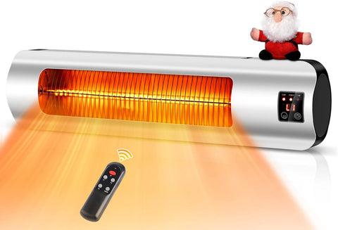 Airo Comfort Electric Patio Heater, 1500W Wall Mount Outdoor Heater With Carbon Tube Heating
