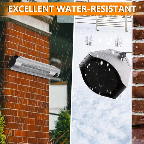 Airo Comfort Electric Patio Heater, 1500W Wall Mount Outdoor Heater With Carbon Tube Heating