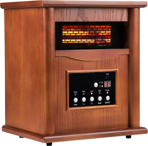 Airo Comfort Electric Infrared Space Heater, Quartz Heater for Indoor Use, Tip-Over & Overheat Protection with Remote Control
