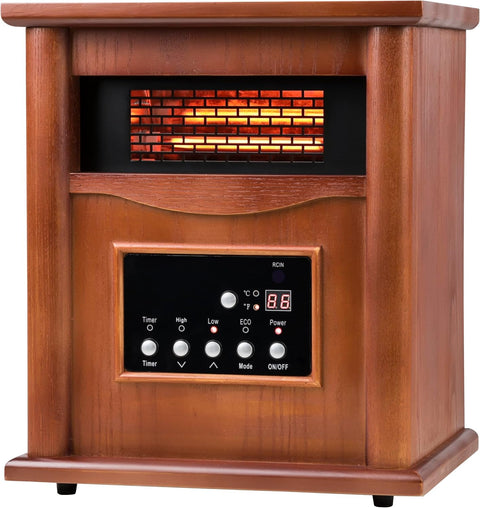 Airo Comfort Electric Infrared Space Heater, Quartz Heater for Indoor Use, Tip-Over & Overheat Protection with Remote Control