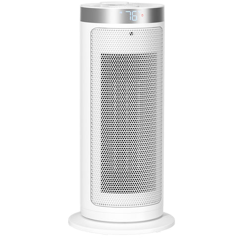 Airo Comfort 1500W 15-Inch Oscillating Ceramic Space Heater, White – front view