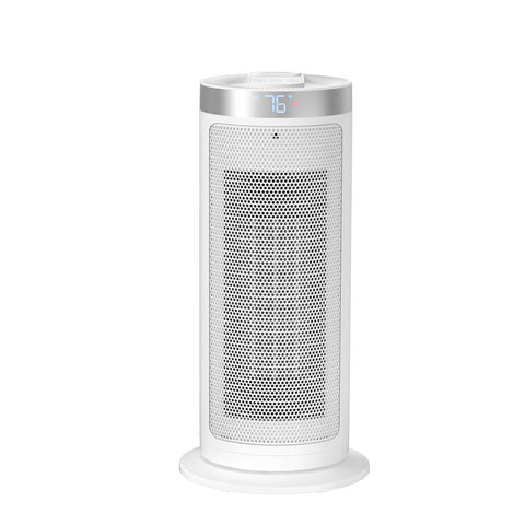 Airo Comfort 1500W 15-Inch Oscillating Ceramic Space Heater, White – front grille view