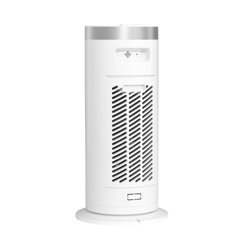 Airo Comfort 1500W 15-Inch Oscillating Ceramic Space Heater, White – rear view with air intake