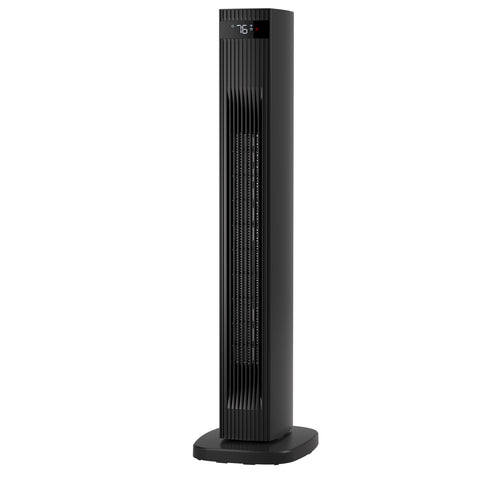 Airo Comfort 1500W 32-Inch Oscillating Ceramic Tower Space Heater, Black – angled front view