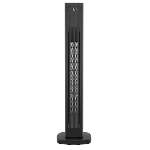 Airo Comfort 1500W 32-Inch Oscillating Ceramic Tower Space Heater, Black – front grille view