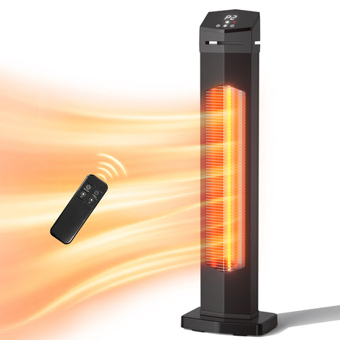 Airo Comfort 1500W 36-Inch Indoor/Outdoor Infrared Tower Space Heater, Black – infrared heat with remote control