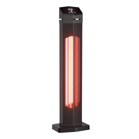Airo Comfort 1500W 36-Inch Indoor/Outdoor Infrared Tower Space Heater, Black – side angled view