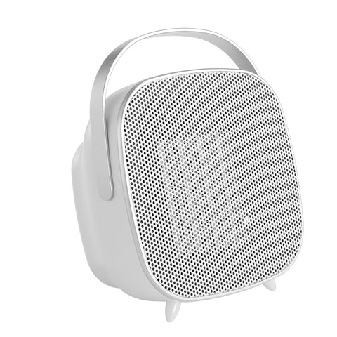 Airo Comfort 1500W 8-Inch Compact Ceramic Space Heater, White – angled front view