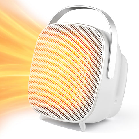Airo Comfort 1500W 8-Inch Compact Ceramic Space Heater, White – warm heat output