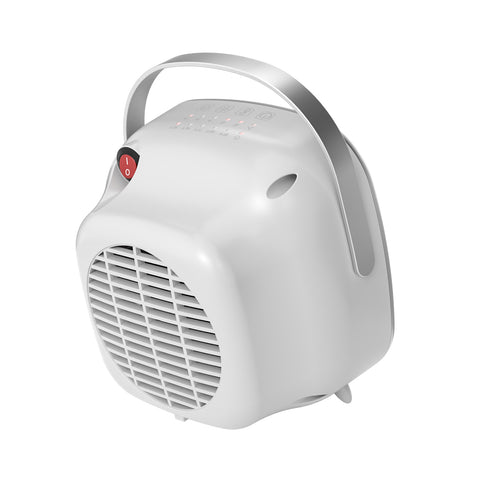 Airo Comfort 1500W 8-Inch Compact Ceramic Space Heater, White – side rear view